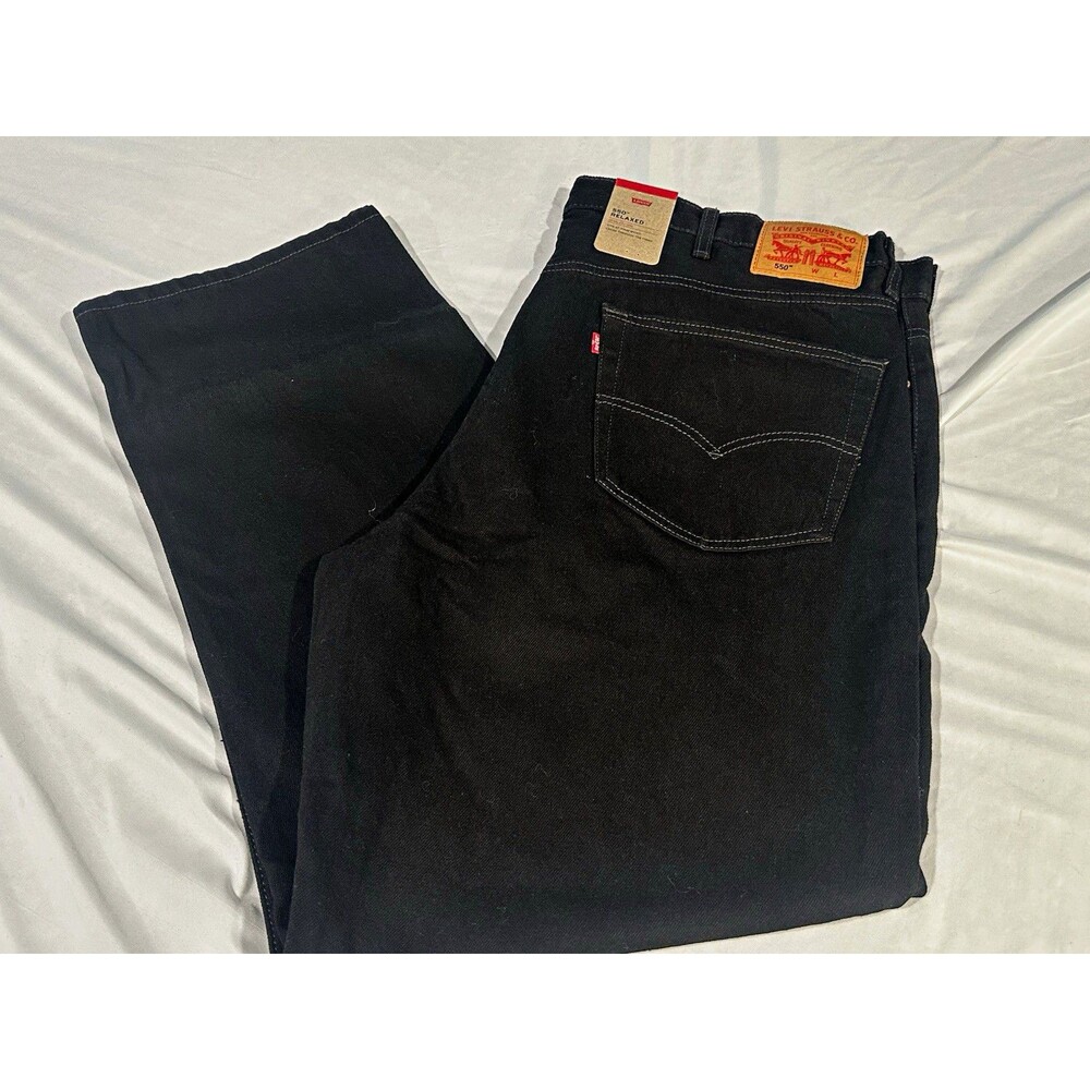 Levi’s 550 Relaxed Fit Black Jeans Mens 44x32 Big & Tall NWT 100% Cotton